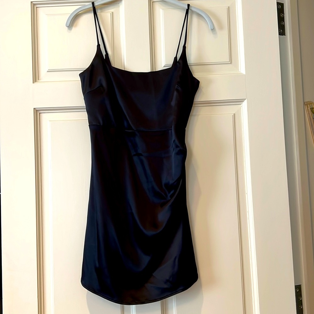 Black Zara satin mini dress